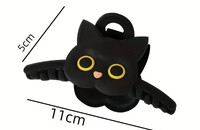 Pince à cheveux chat noir