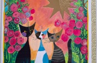 Rosina Wachtmeister chats carte pliante Jardin de roses