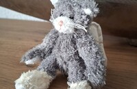 Peluche chat ange gris 