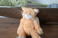Peluche chat ange jaune 