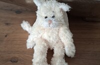 Peluche chat Ange blanc écru