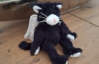 Peluche chat ange noir
