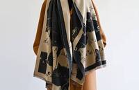 Grande écharpe chaude avec chats