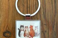 Alex Clark Marvellous Moggies chats Porte-clés