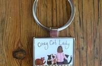 Alex Clark Crazy cat Lady chats Porte-clés