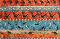 Tissu HALLOWEEN Chats, sorcières et courges