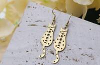 Boucles d'oreilles Chats phases lunaire or