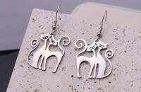 Boucles d'oreilles chats amoureux 