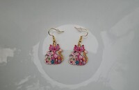 Boucles d'oreilles 2 chats roses
