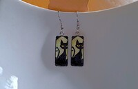 Boucles d'oreilles chat noir