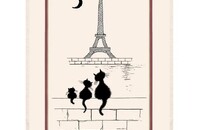 Linge de cuisine Albert Dubout chats Tour Eiffel