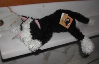 Peluche Chat Schaffer "MIA" moyen noir-blanc