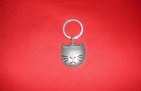 Porte clé tête de chat NOIR / CLAIR