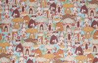 Tissu "Multitude de chats rigolots à traits d'or" 