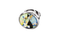 Rosina Wachtmeister bague avec plaquette en porcelaine "AMICI"