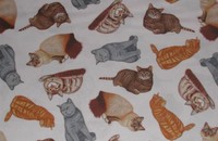 Tissu chats assis
