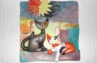 Tableau en porcelaine 2008 Rosina Wachtmeister "In Front of her Estate"