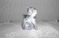 Petit chat blanc-bleu Franklin Mint 3
