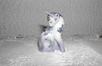 Petit chat blanc-bleu Franklin Mint