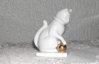 Petit chat blanc avec ball Franklin Mint 5