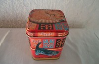Boîte à thé en fer avec chat tigré
