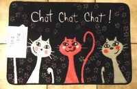 Tapis de porte noir chats CHAT CHAT CHAT
