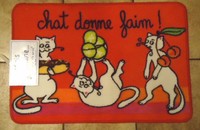 Tapis de porte rouge "chat donne faim" CHAT CHAT CHAT