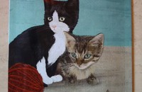 Plaque en métal Cats and Kittens
