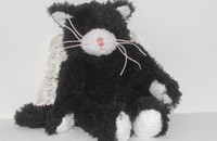 Peluche chat Ganz "Ange noir avec des ailes en satin"