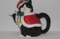Théière "Chat Père Noël"