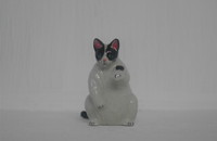 Miniature "Gros chat blanc et noir assis pattes en l'air"