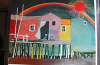 Grande carte pliante Rosina Wachtmeister Chat sous arc en ciel