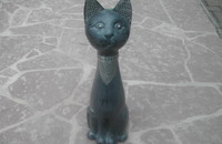 Chat en bois gris 