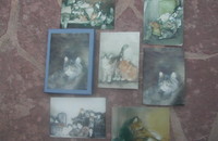 6 Cartes d'art doubles chats Dédé Moser