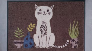 Tapis paillasson wash & dry chats Content Cat