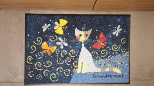 Rosina Wachtmeister tapis paillasson chat Danza delle farfalle lavable
