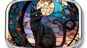 Boîte à pilules chat noir