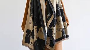 Grande écharpe chaude avec chats