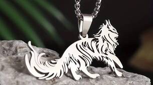 Collier avec pendentif chat Maine coon