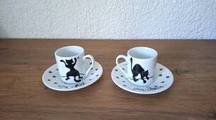 2 Tasses espresso un chat des chats