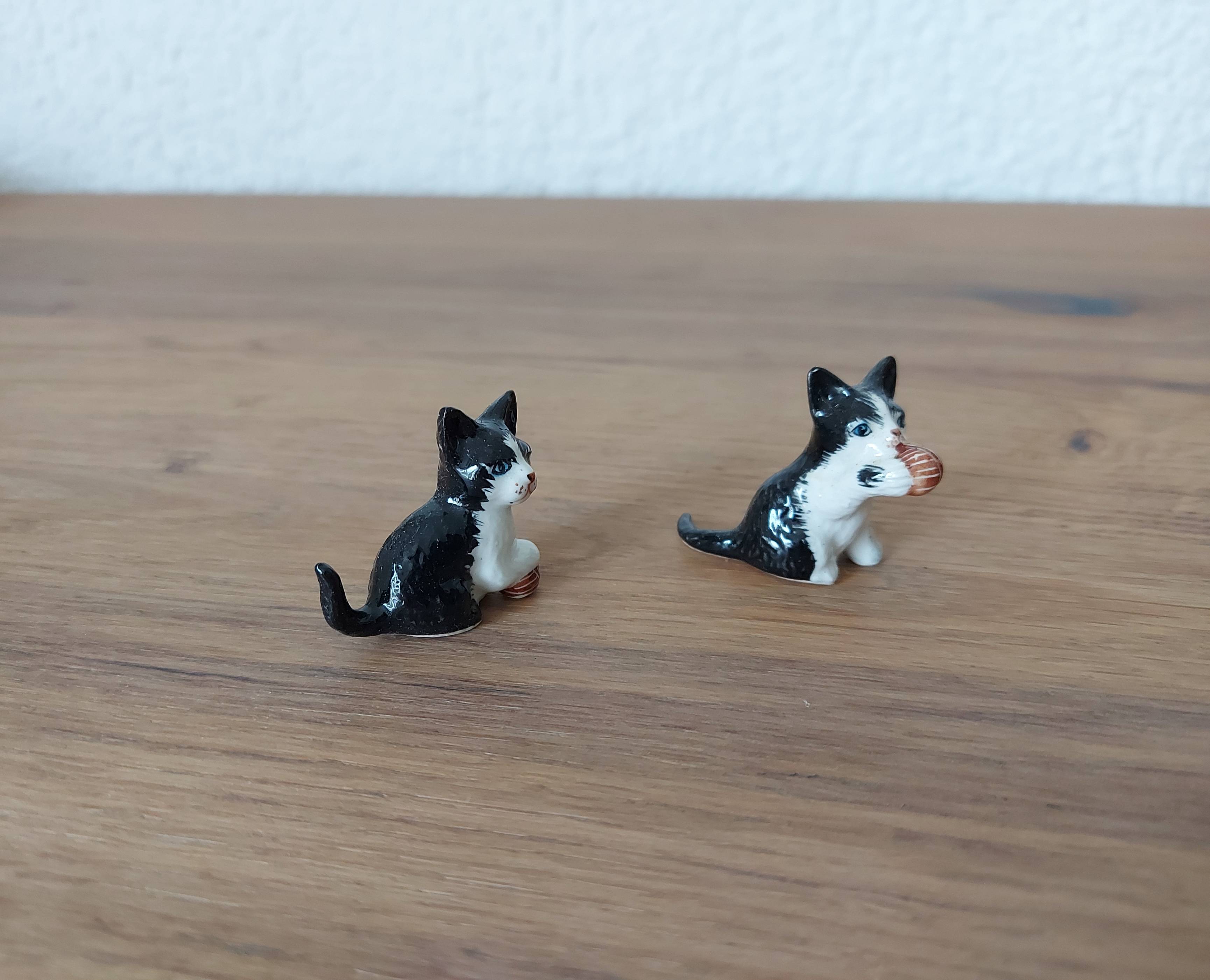 Duo Salière Et Poivrière Chats En Céramique, Noir Et Blanc – Lot De 2