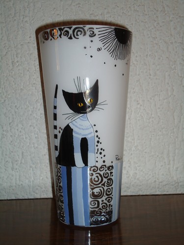 Rosina Wachtmeister Vase En Verre Chat Serafina Boutique Chats D Oeuvre